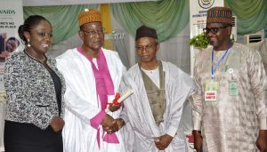 Minister of Finance, Kemi Adeosun (left); Most Consistent Tax Payer in Kaduna State, Dr. Lema Jibrin; Kaduna State Governor Mallam Nasir El Rufai and Chairman Kaduna State Internal Revenue Service, Mallam Mukhtar Ahmed, during an interactive session on Voluntary Assets and Income Declaration Scheme in Kaduna in Kaduna on Thursday, March 1, 2018