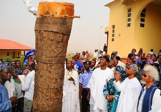 Aregbesola Unveils World’s Tallest Drum With Dignitries Present