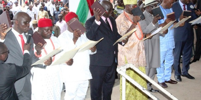 Uduaghan Swears-In Newly Elected Council Chairmen, Charges Them On Prudent Management Of Resources