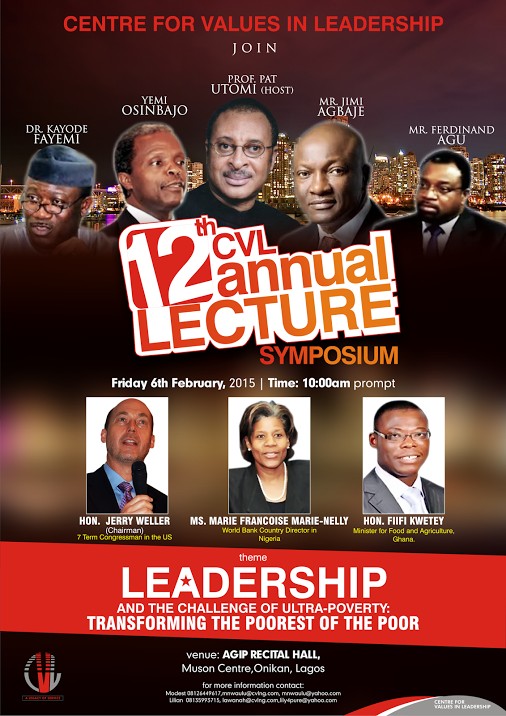 Prof Pat Utomi host birthday lecture on Friday 6th February, 2015