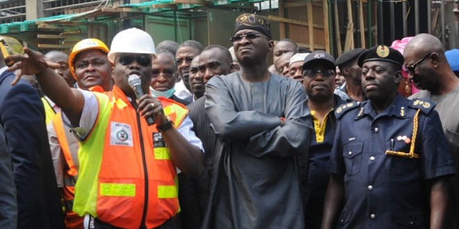 GOV. FASHOLA VISITS BALOGUN MARKET FIRE SCENE