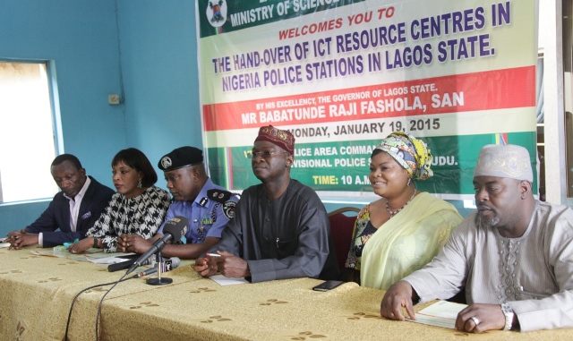 PHOTO NEWS: GOV. FASHOLA FLAGS OFF HANDING OVER OF ICT RESOURCE CENTRES IN NIGERIA POLICE STATIONS IN LAGOS STATE