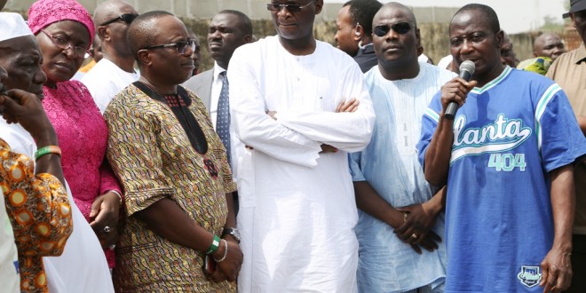 FASHOLA VISITS, COMMISERATES WITH VICTIMS OF IWAYA MARKET FIRE DISASTER