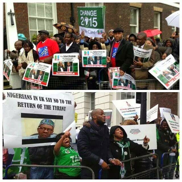 PHOTOS: How Nigerians Protested at Chatham House London on Thursday