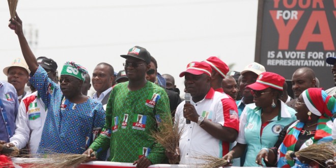 Gov Okorocha Lobbies Ibo Votes for Ambode in Amuwo Odofin