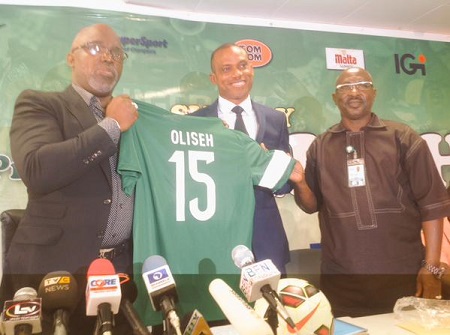 BREAKING! NFF UNVEILS OLISEH AS SUPER EAGLES COACH – SEE PHOTOS