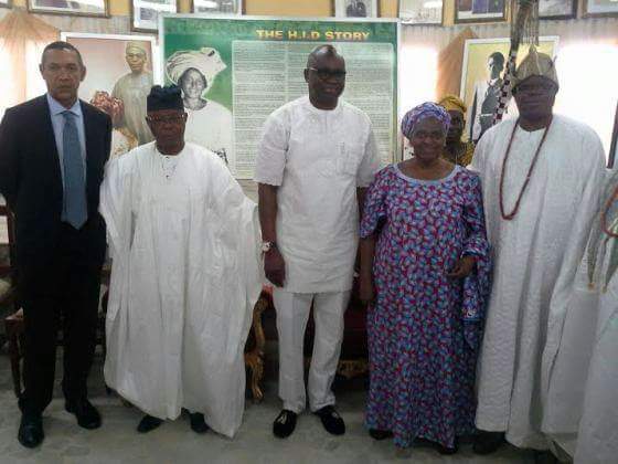 Pics!Gov Fayose,Oba otudeko and Sen Ben Bruce visits Awolowo family to console them over HID’S death