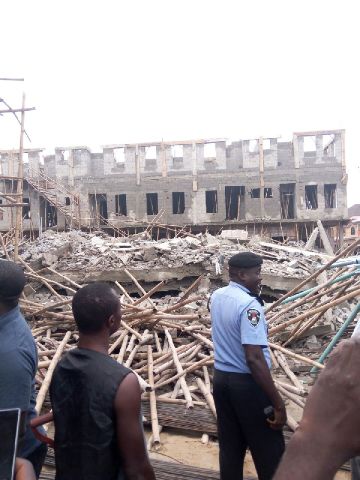 Prompt response by Emergency Agencies as building collapses in Lekki (see pics)