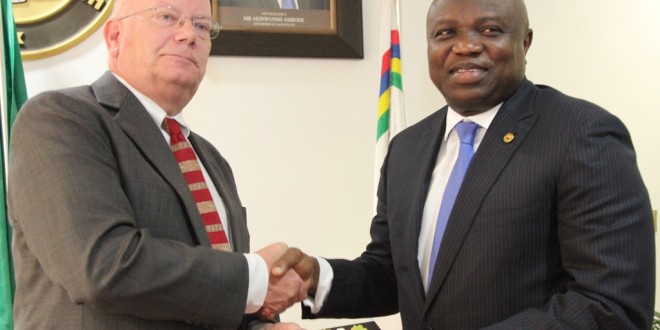 Lagos Gov receives Amb of us in Lagos house