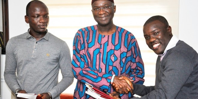 Pics!Fashola receives book documenting how Lagos stopped Ebola