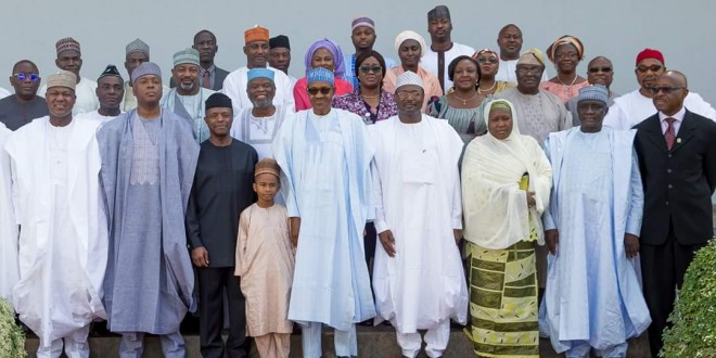 President Buhari swears in Inec chairman (see pics)