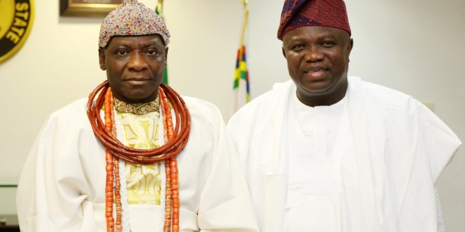 Pics!Olu of Warri visits Gov Ambode