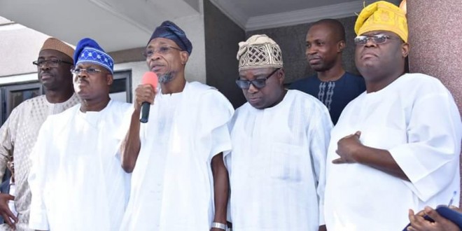 Tinubu,Aregbesola,Ajimobi and others beg Osoba back to Apc,Amosun Absent