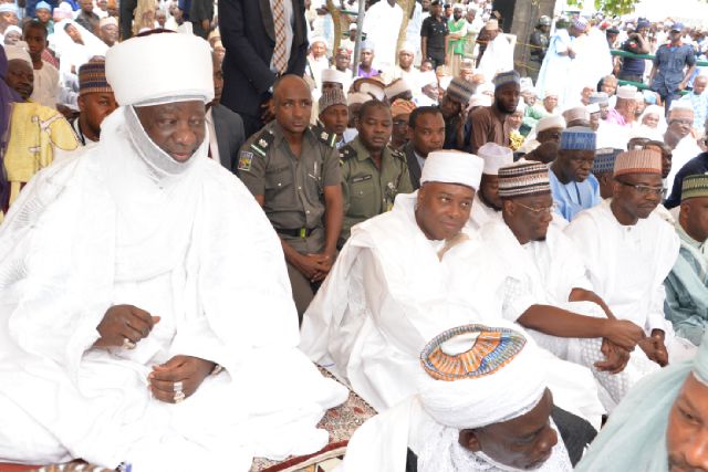 Kwara Gov Ahmed,Senate President and Emir of ilorin attends sallah prayers