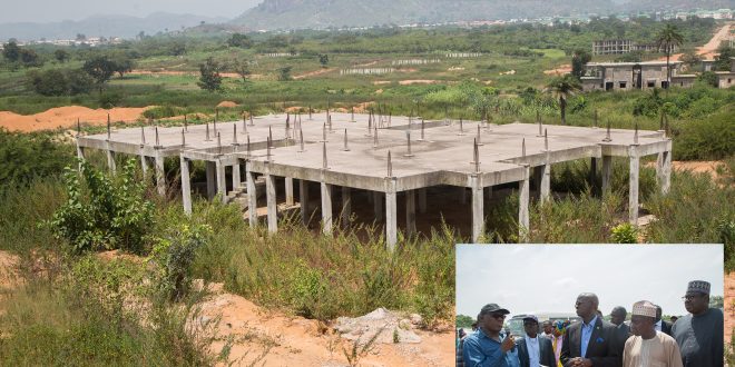 PICTURES: FASHOLA, SHEHURI, HASSAN INSPECT FMBN GOODLUCK JONATHAN LEGACY CITY HOUSING PROJECT IN KARA DISTRICT, ABUJA