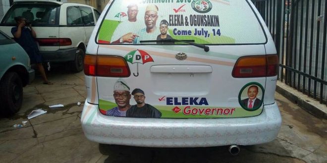 Ekiti 2018: Adekola donates branded car to OMM, tells southerners, ‘It is now or never’