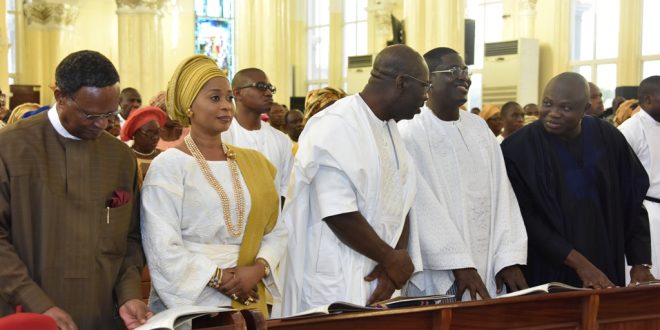 PICTURES: GOV. AMBODE ATTENDS MOST REV. ADEMOWO’S 70TH BIRTHDAY THANKSGIVING SERVICE… ON SUNDAY