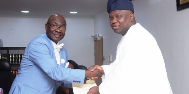 PICTURES: GOV. AMBODE SWEARS IN FIVE NEW PERMANENT SECRETARIES AT LAGOS HOUSE, ALAUSA, IKEJA ON MONDAY, OCTOBER 29, 2018