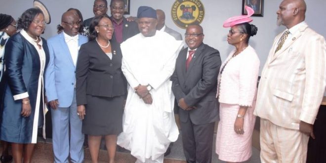 AMBODE SWEARS IN FIVE NEW PERM SECS, CHARGES THEM TO PRIORITIZE EFFICIENT SERVICE DELIVERY