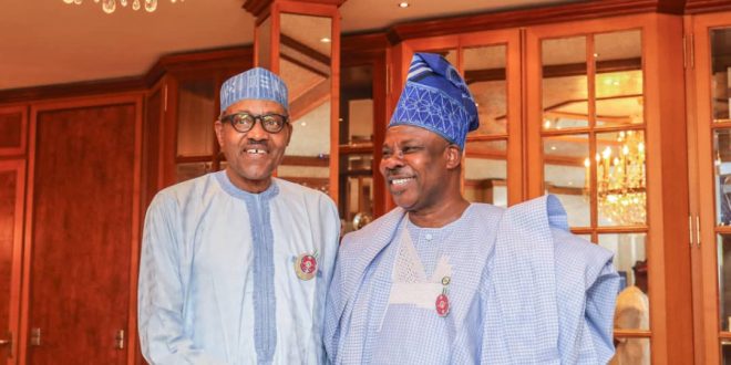 Photos: Amosun leads AMP Governorship candidate to meet Buhari