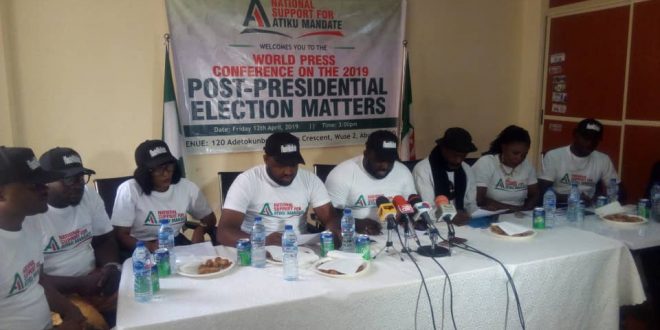 2019 presidential election: Atiku Group appeals to Nigerians to show support in reclaiming stolen mandate