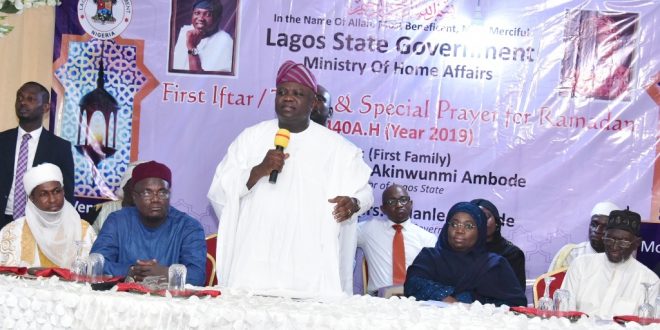 PICTURES: GOV AMBODE ATTENDS FIRST IFTAR/TAFSIR AND SPECIAL PRAYER FOR RAMADAN AT LAGOS HOUSE, ALAUSA, IKEJA, ON MONDAY, MAY 6, 2019