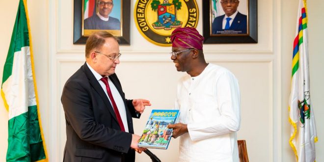 PHOTO NEWS: GOV. SANWO-OLU RECEIVES RUSSIAN AMBASSADOR EXTRAORDINARY AND PLENIPOTENTIARY TO NIGERIA, MR. ALEXEY SHEBARSHIN