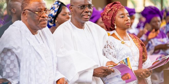 PHOTO NEWS: GOV. SANWO-OLU AND HIS WIFE, DR. IBIJOKE ATTEND 75TH BIRTHDAY OF SENATOR ANTHONY ADEFUYE