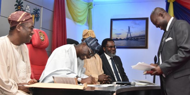 PHOTO NEWS: GOV. SANWO-OLU SWEARS-IN HON. JUSTICE KAZEEM ALOGBA AS THE NEW STATE CHIEF JUDGE