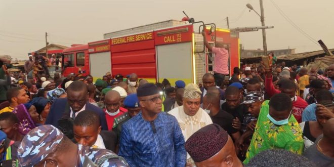 GOVERNOR ABIODUN SYMPATHISES WITH SABO FIRE VICTIMS, PROMISES PROMPT SUCCOR