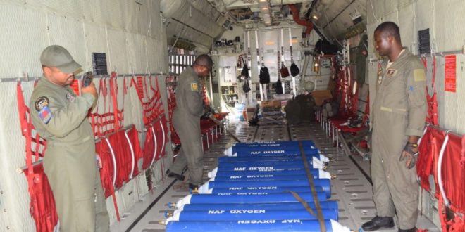 COVID-19: Nigerian Air Force distributes oxygen to isolation centres