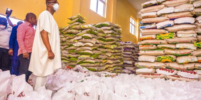 COVID-19: OGUN GOVERNOR ABIODUN INSPECTS FOOD BANK AHEAD OF RELIEF EFFORTS