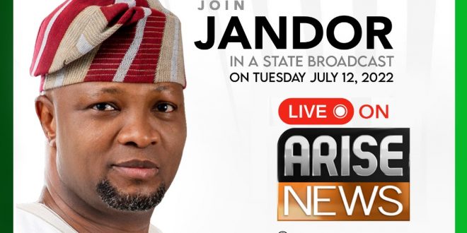 JANDOR to address Lagosians in Statewide Broadcast on Tuesday*