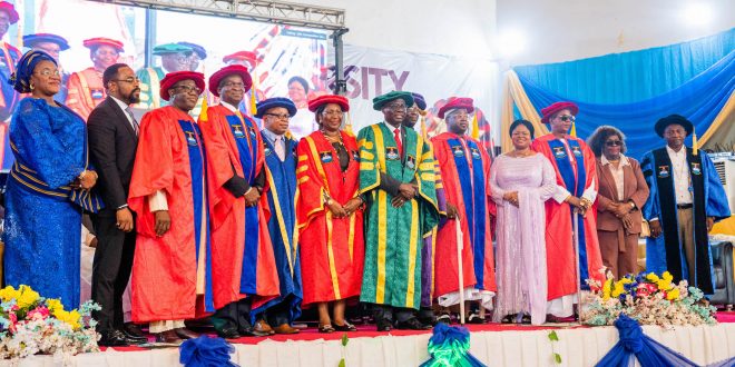 PICTURES: FASHOLA, FAYEMI , OTHERS RECEIVE HONORARY DOCTORATE DEGREES  CONFERRED BY LAGOS STATE UNIVERSITY (LASU) DURING ITS 26TH CONVOCATION