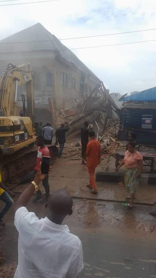 ABIA GOVERNMENT DEMOLISHES STRUCTURALLY DEFECTIVE TWO-STOREY BUILDING