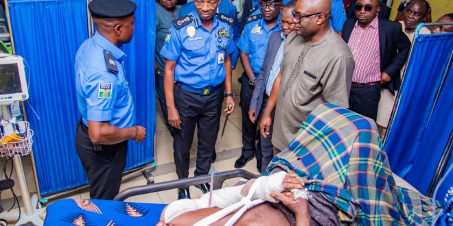 IGP VISITS INJURED POLICE INSPECTOR AT NATIONAL HOSPITAL ABUJA