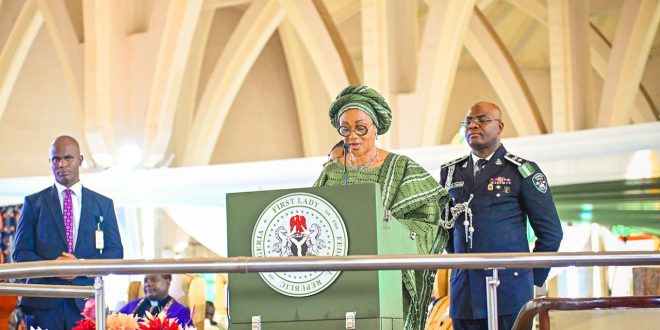 FIRST LADY DELIVERS MESSAGE OF HOPE, UNITY AT 63RD INDEPENDENCE DAY THANKSGIVING SERVICE  Says Nigeria will be great again