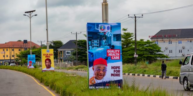 Imo Guber: Uzodimma’s Beautiful A-frame Boards Adorn Owerri, Okigwe, Other Zones