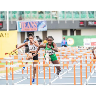 “Nigerian Sprinter Tobi Amusan Shatters Records with Double Gold Triumph at All African Games in Accra”