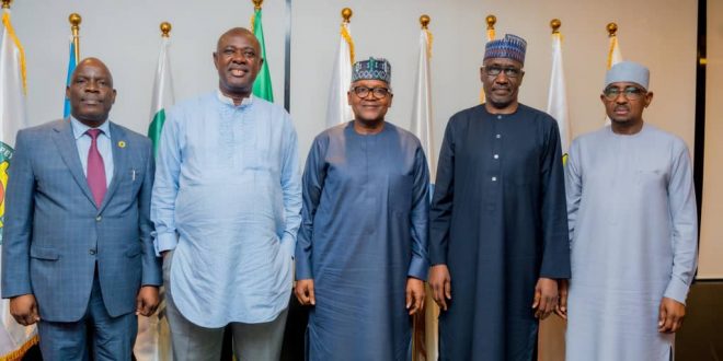 “Minister of State Petroleum Resources Hosts High-Stakes Meeting with Dangote, NMDPRA, NUPRC, and NNPC Leaders”