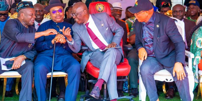 GOV. SANWO-OLU AT THE GROUND BREAKING CEREMONY OF IBOM TOWERS BY HIS AKWA IBOM STATE COUNTERPART, PASTOR UMO ENO IN LAGOS, ON WEDNESDAY, OCTOBER 30, 2024