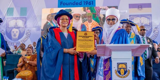 First Lady Oluremi Tinubu Bags Honorary Doctorate, Urges Nigerians to Dream Big and Love the Country